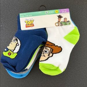 Disney Toy Story Toddler Ankle Socks - Blue, White, Green